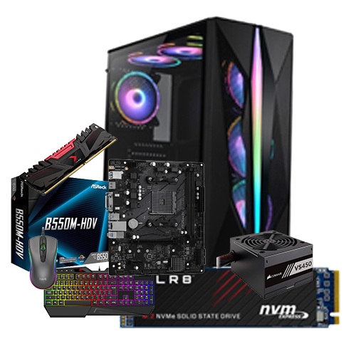 Exclusive Gaming PC B550M-AMD Ryzen5 3400G