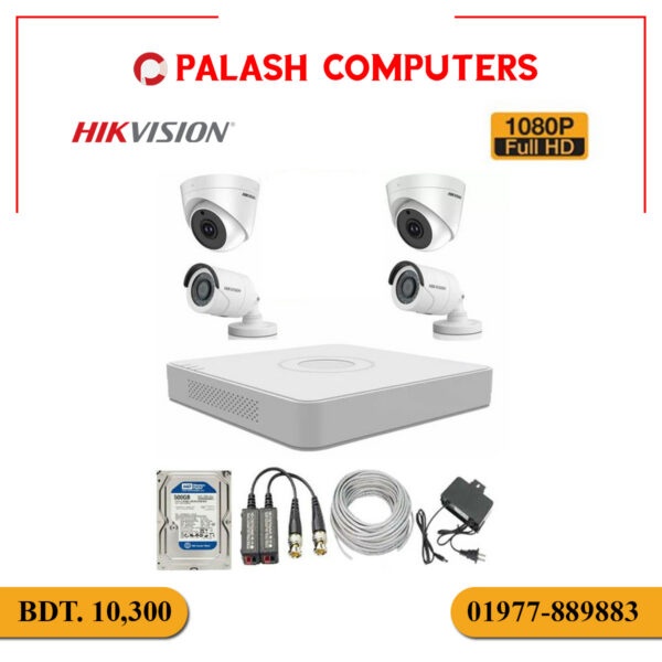 Hikvision CC Camera Pakage C4PCS/1DVR4Channel/HDD 500GB