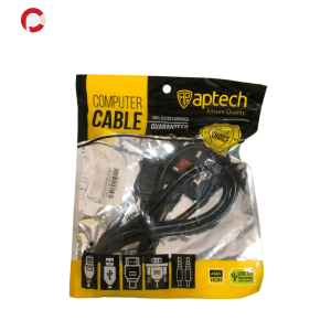 Aptech Computer Power Supply Cable Cord - 2 Pin Plug Big Head